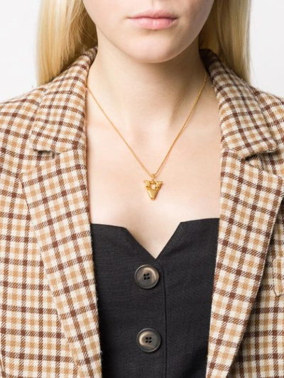 Shop Chloé Letter V Pendant Necklace In Gold