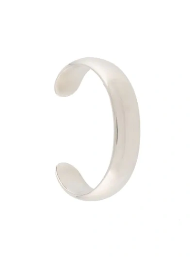 Shop Ariana Boussard Plain Bangle Bracelet In Silver