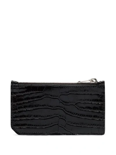 CROC-EMBOSSED LEATHER CARDHOLDER