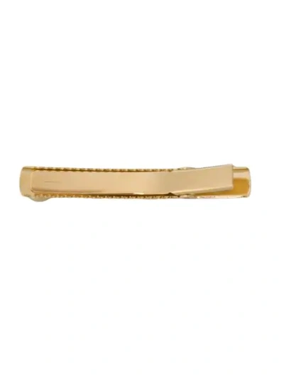 Shop Ferragamo Engraved Logo Stud Embellished Hairclip In Gold