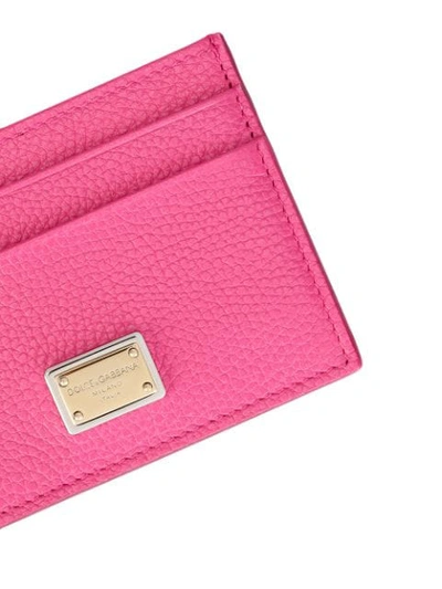 Shop Dolce & Gabbana Logo-plaque Leather Cardholder In Pink