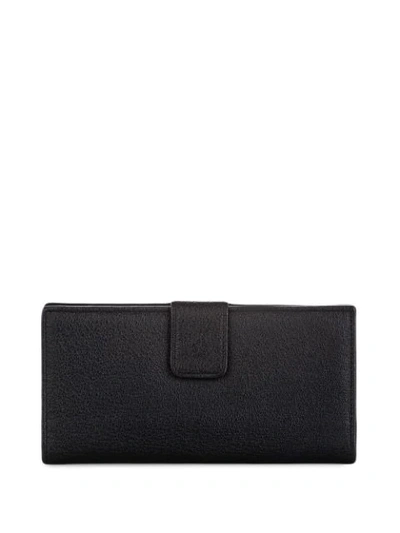 Pre-owned Gucci Bamboo Horsebit Wallet In Black