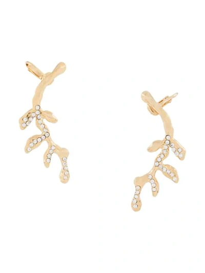 Shop Marni Branch-shaped Earrings In Gold