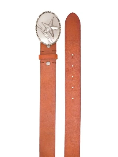 Shop Golden Goose Star Western-style Buckle Belt In Brown