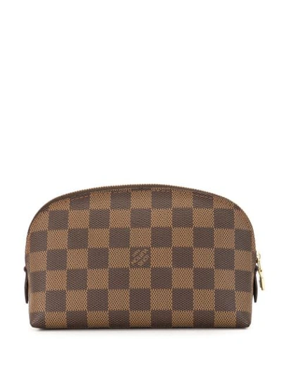 Pre-owned Louis Vuitton 2005  Damier Pochette Cosmetic Pouch In Brown