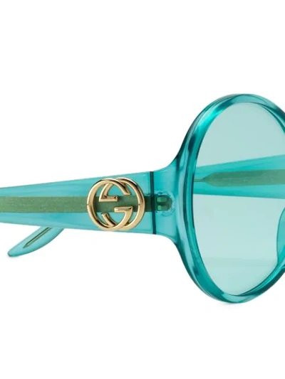 Shop Gucci Round-frame Sunglasses In Blue