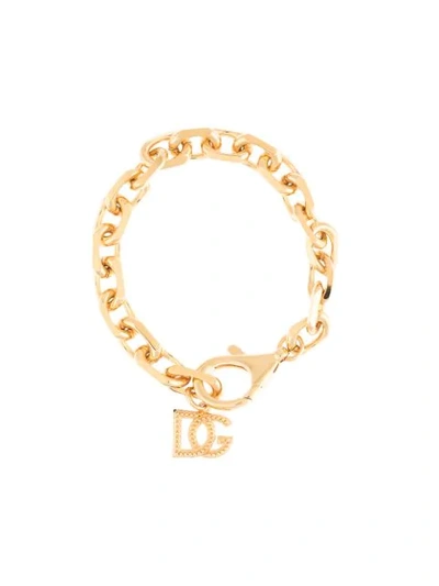 Shop Dolce & Gabbana Chain-link Charm Detail Bracelet In Gold