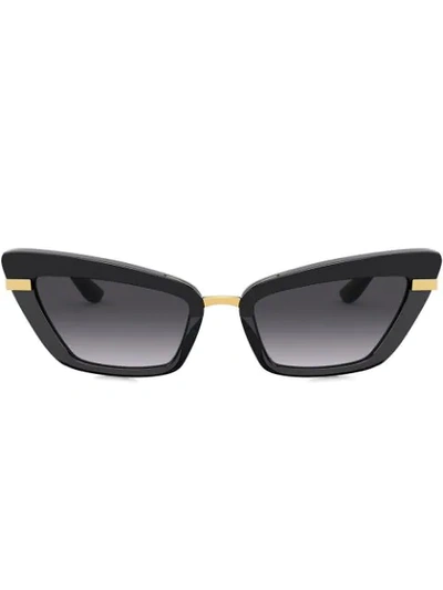 Shop Dolce & Gabbana Cat-eye Frame Sunglasses In Black