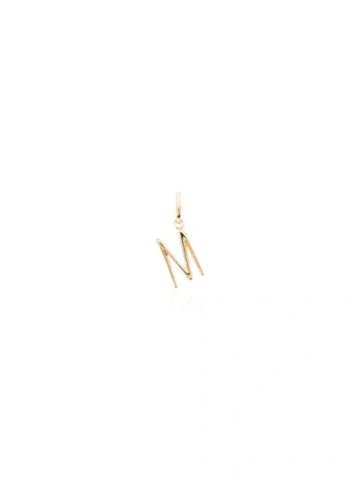 Shop Rosa De La Cruz 18kt Yellow Gold M Initial Diamond Charm In 107 - Metallic: