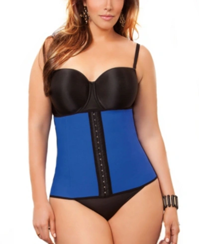 Shop Icollection Women's Plus Size Premium Extra Firm Hourglass Waist Trainer In Blue