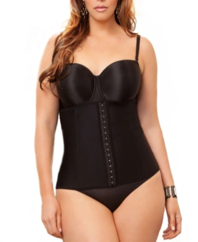 Shop Icollection Women's Plus Size Premium Extra Firm Hourglass Waist Trainer In Black