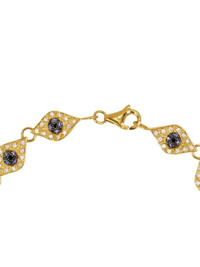 Shop Sydney Evan 14kt Yellow Gold Diamond Evil Eye Bracelet