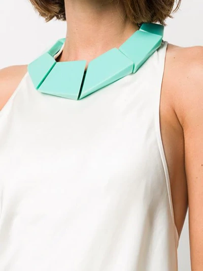 Shop Monies Venezia Geometric Necklace In Green