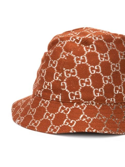 Shop Gucci Gg Supreme Bucket Hat In Brown ,metallic