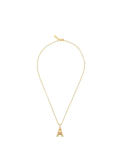 Shop Chloé Letter A Pendant Necklace In Gold