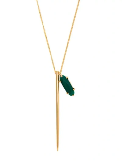 Shop Wouters & Hendrix Agate-stone And Pin-pendant Necklace In Gold