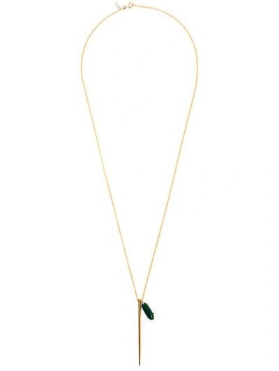 Shop Wouters & Hendrix Agate-stone And Pin-pendant Necklace In Gold