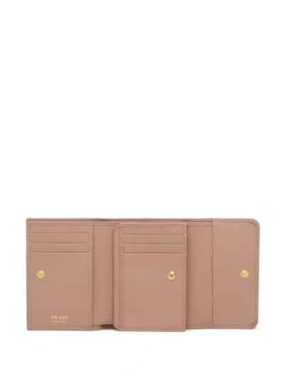 Prada Trifold Logo Wallet In Pink