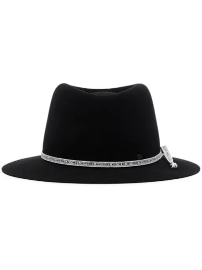 Shop Maison Michel Andre Logo-detail Fedora Hat In Black