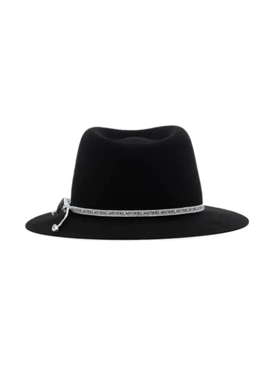 Shop Maison Michel Andre Logo-detail Fedora Hat In Black