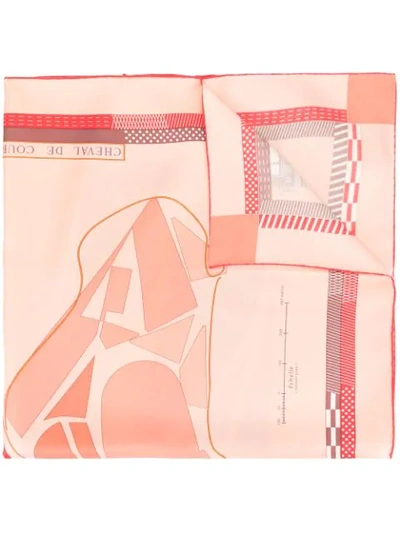 Pre-owned Hermes  Silk Duck Print Tie In Pink