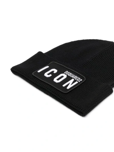 Shop Dsquared2 Icon Beanie Hat In Black