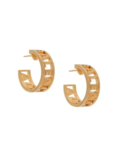 Shop Balenciaga Logo Earrings In Gold
