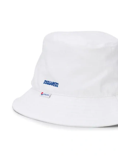 Shop Dsquared2 X Pepsi Bucket Hat In White