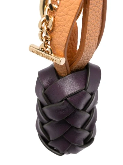 Shop See By Chloé Woven Pineapple Keyring In Purple