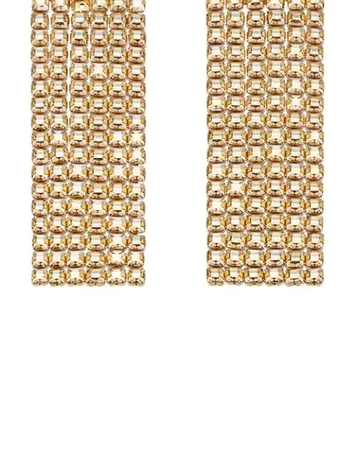 Shop Fendi Crystal Embellished Earrings In Gold