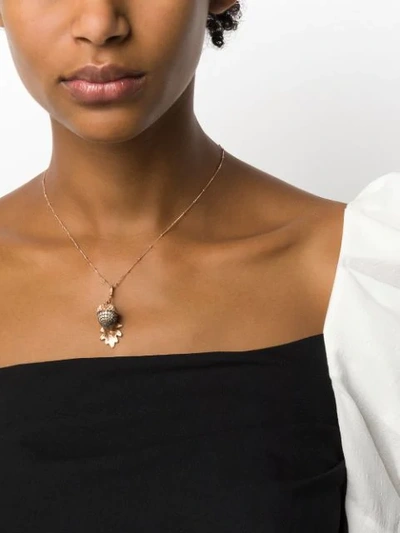 Shop Annoushka 18kt Rose Gold Mythology Diamond Acorn Seed Necklace In 18ct Rose Gold