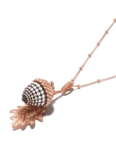 Shop Annoushka 18kt Rose Gold Mythology Diamond Acorn Seed Necklace In 18ct Rose Gold