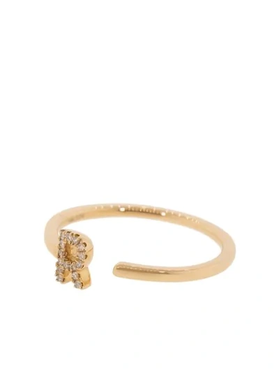 Shop Dana Rebecca Designs 18k Rose Gold R Diamond Pave Initial Ring In Rosegold