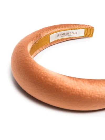 Shop Jennifer Behr Thada Hammered Silk Headband In Orange