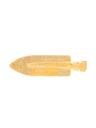 Shop Ambush Blade Crystal-embellished Gold-tone Hair Clip