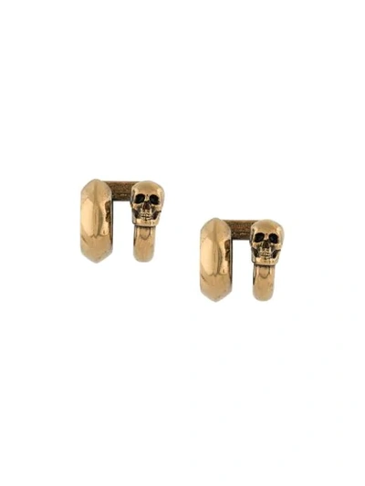 Shop Alexander Mcqueen Skull Motif Single Earcuff In Gold