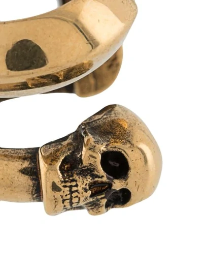 Shop Alexander Mcqueen Skull Motif Single Earcuff In Gold