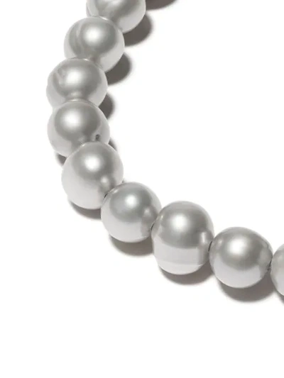 Shop Loree Rodkin Diamond-embellished Pearl Bracelet In Silver
