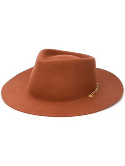 Shop Van Palma Ulysse Chain Embellished Hat In Neutrals