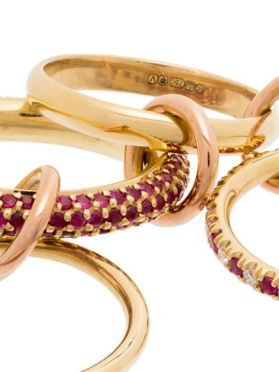 Shop Spinelli Kilcollin Embellished Stackable Ring In Gold