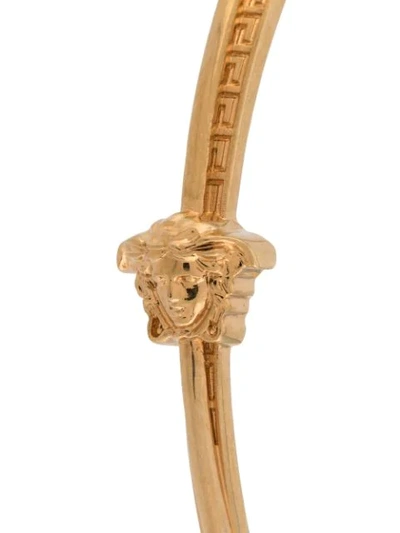 Shop Versace Greca Hoop Ear Cuffs In Gold