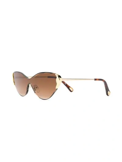 Shop Chloé Curtis Cat-eye Frame Sunglasses In Gold