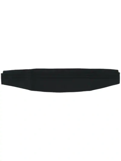 Shop Msgm Pleat Detail Belt In Black