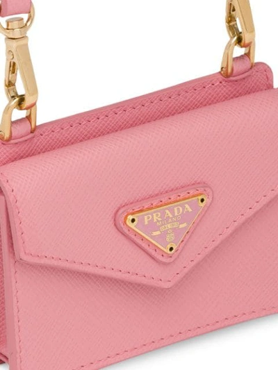 Shop Prada Shoulder Strap Cardholder In Pink