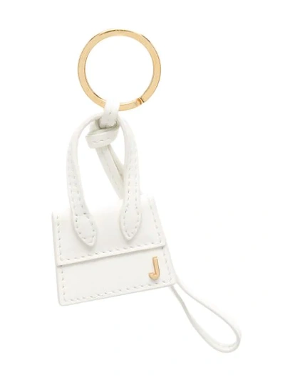 Shop Jacquemus Bag-charm Keyring In White