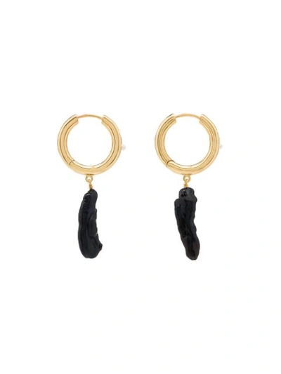 Shop Anni Lu Cubic Zirconia Drop Hoop Earrings In Black