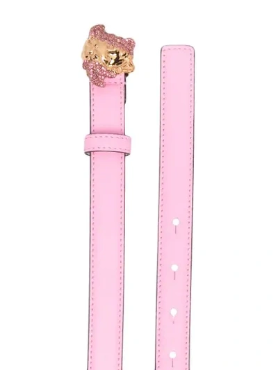 Shop Versace Palazzo Dia Crystal-embellished Belt In Pink