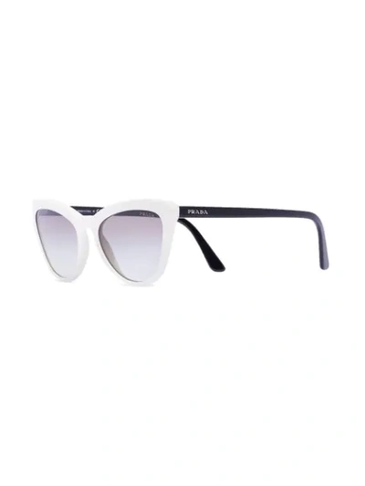 Shop Prada Cat Eye Tinted Sunglasses In White