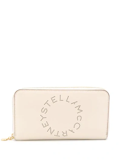 Shop Stella Mccartney Stella Logo Zip-around Wallet In White