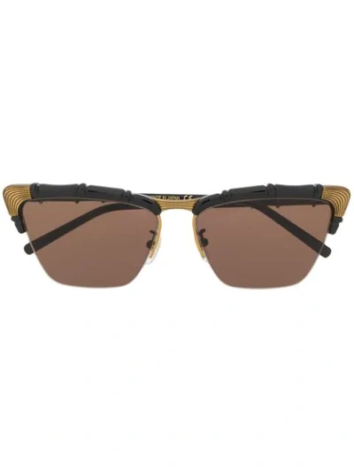 Shop Gucci Navigator Frame Sunglasses In Black